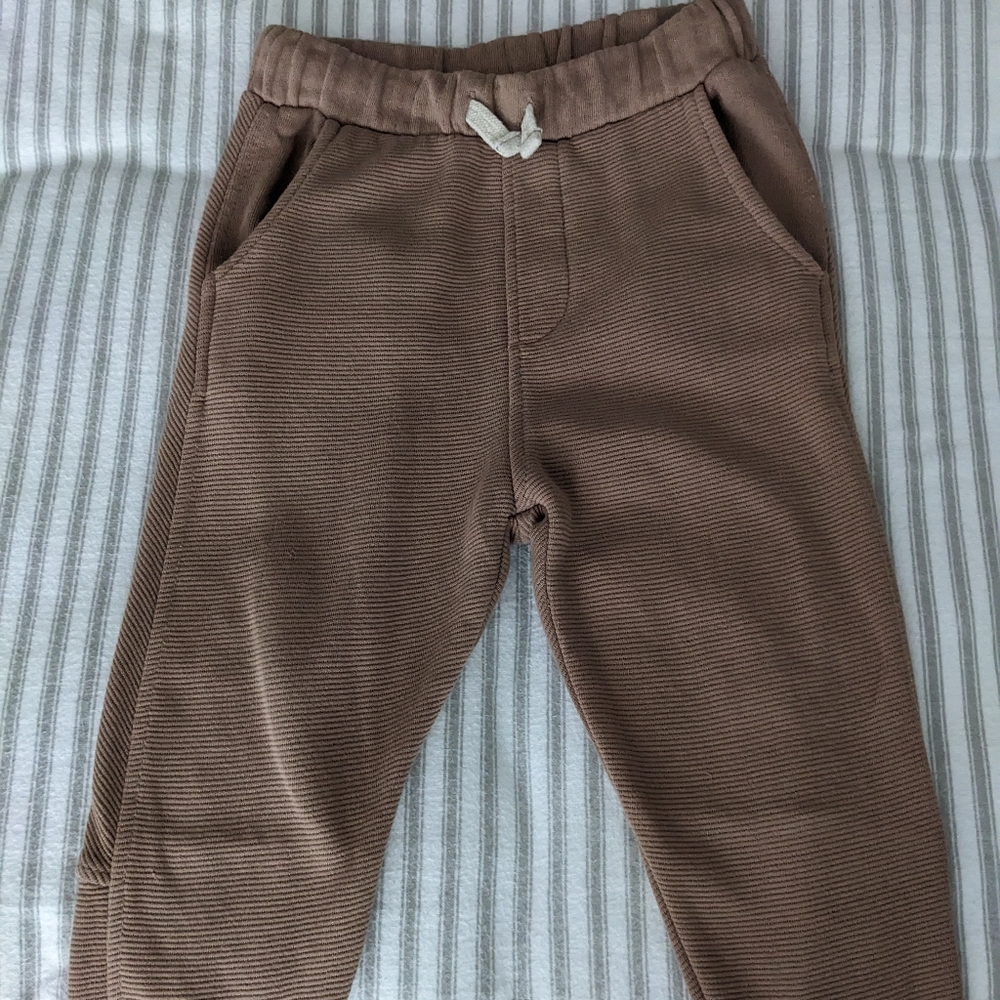 Zara toddler boy ottoman plush jogger pants